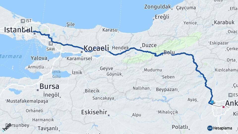 Eryaman Başakşehir Arası Kaç Km - Yol Tarifi