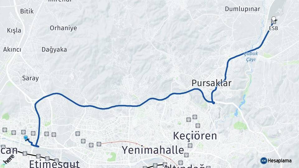 Eryaman Esenboğa Havalimanı Arası Kaç Km - Yol Tarifi