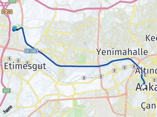 Göksu Hacı Bayram Veli Üniversitesi Arası Kaç Km - Yol Tarifi