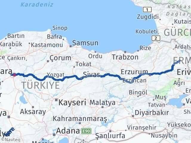 Ankara Etimesgut Kars Arası Kaç Km - Yol Haritası