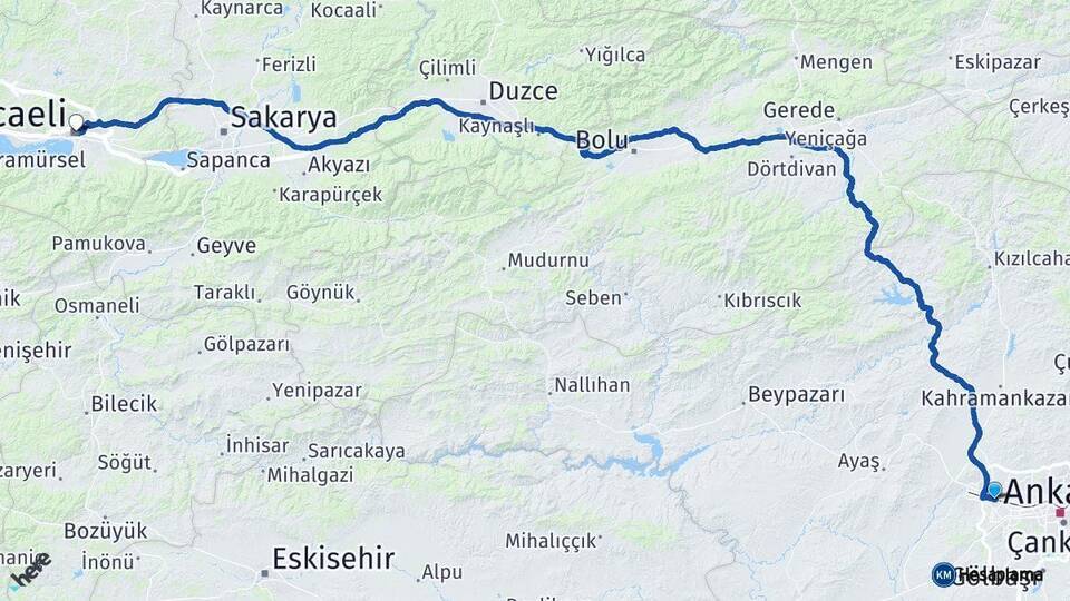 Etimesgut Kocaeli Arası Kaç Km - Yol Tarifi
