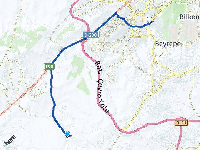 Şehitali Çayyolu Arası Kaç Km - Yol Tarifi