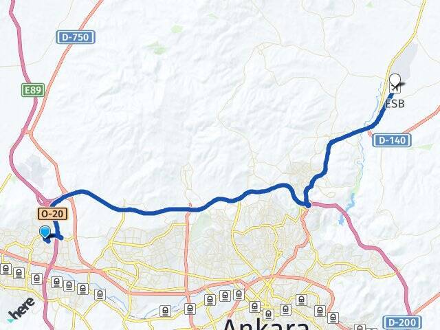 Tunahan Esenboğa Havalimanı Arası Kaç Km - Yol Tarifi
