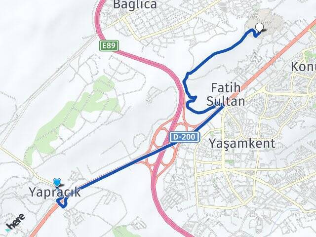 Yapracık Başkent Üniversitesi Arası Kaç Km - Yol Tarifi