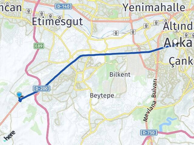 Yapracık Hacı Bayram Veli Üniversitesi Arası Kaç Km - Yol Tarifi