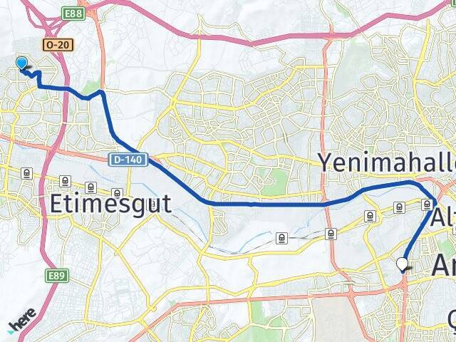 Yavuz Selim Ankara AŞTİ Otogarı Arası Kaç Km - Yol Tarifi