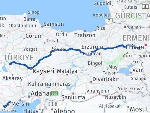 Ankara Evren Iğdır Arası Kaç Km - Yol Haritası