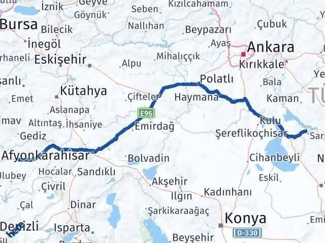 Ankara Evren Uşak Arası Kaç Km - Yol Haritası