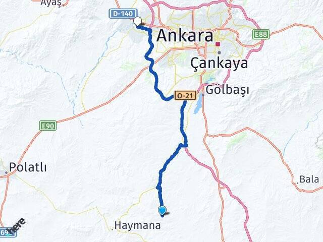 Boyalık Sincan YHT Garı Arası Kaç Km - Yol Tarifi