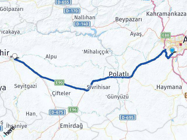 Kızılcaşar Odunpazarı Arası Kaç Km - Yol Tarifi