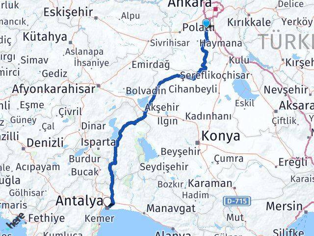 Topaklı Antalya Arası Kaç Km - Yol Tarifi