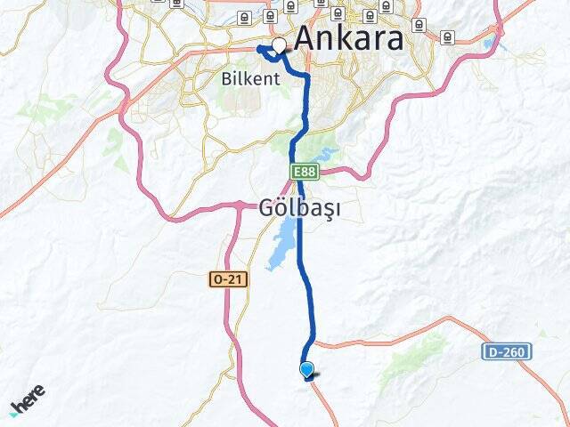 Yağlıpınar Orta Doğu Teknik Üniversitesi (ODTÜ) Arası Kaç Km - Yol Tarifi