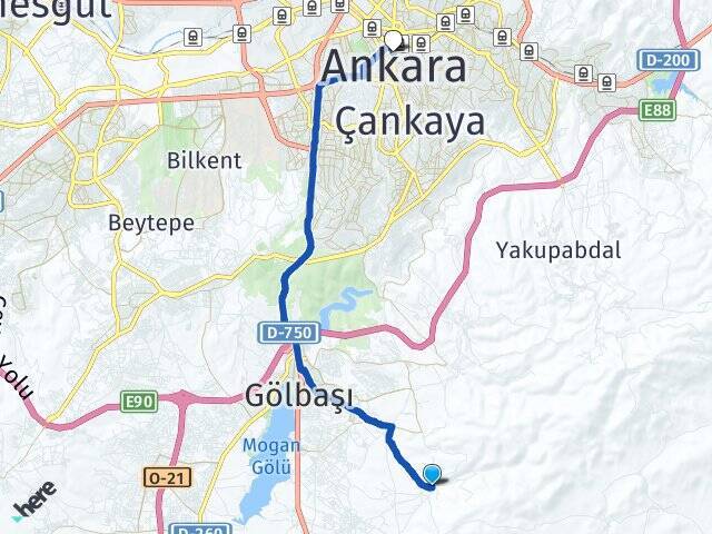 Yurtbeyi Kızılay Arası Kaç Km - Yol Tarifi