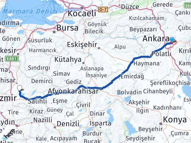 Ankara Gölmarmara Manisa Arası Kaç Km - Yol Haritası