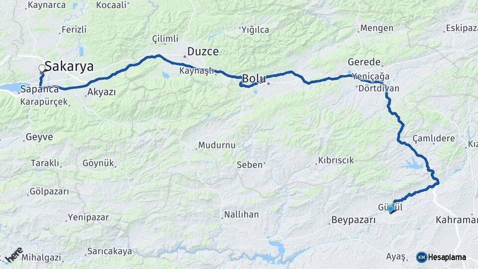 Güdül Sakarya Arası Kaç Km - Yol Tarifi