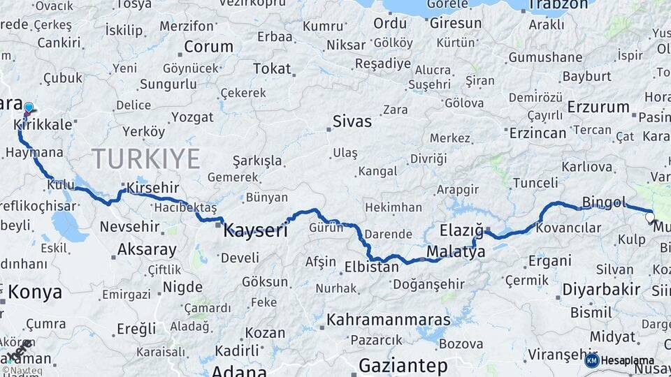 Ankara Güzelcehisar Bartın Arası Kaç Km - Yol Haritası