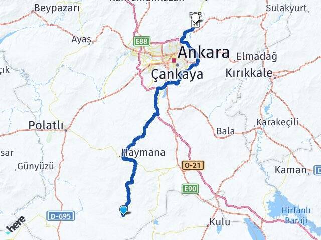 Büyükyağcı Esenboğa Havalimanı Arası Kaç Km - Yol Tarifi