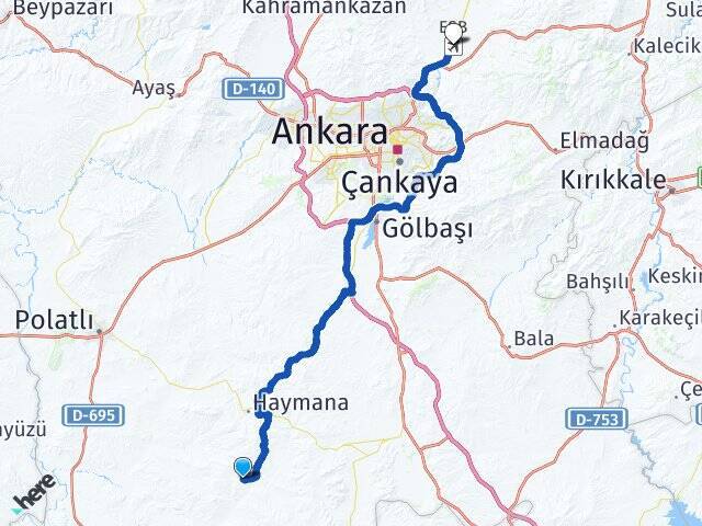 Eskikışla Esenboğa Havalimanı Arası Kaç Km - Yol Tarifi
