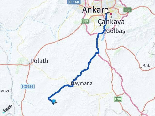 Evliyafakı Ankara AŞTİ Otogarı Arası Kaç Km - Yol Tarifi