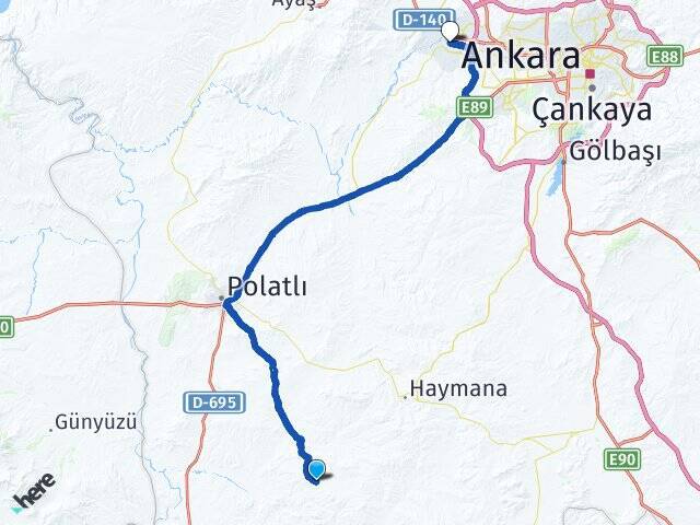 Kavak Sincan YHT Garı Arası Kaç Km - Yol Tarifi