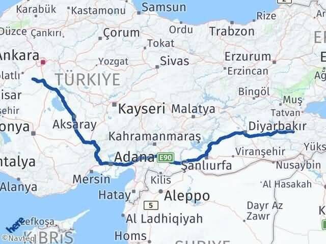 Ankara Haymana Siirt Arası Kaç Km - Yol Haritası