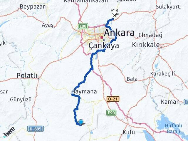 Sinanlı Esenboğa Havalimanı Arası Kaç Km - Yol Tarifi