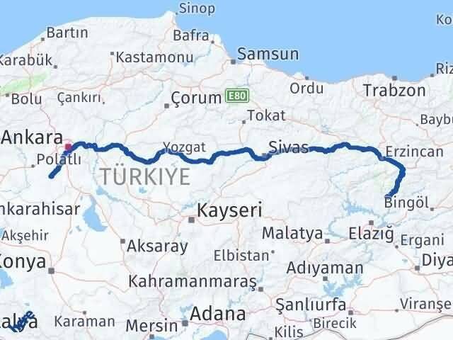 Ankara Haymana Tunceli Arası Kaç Km - Yol Haritası