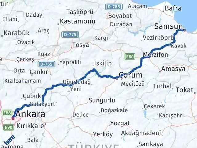 Ankara İlkadım Arası Kaç Km - Yol Tarifi