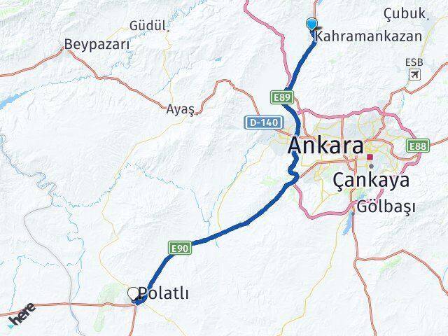 Atatürk Polatlı Arası Kaç Km - Yol Tarifi