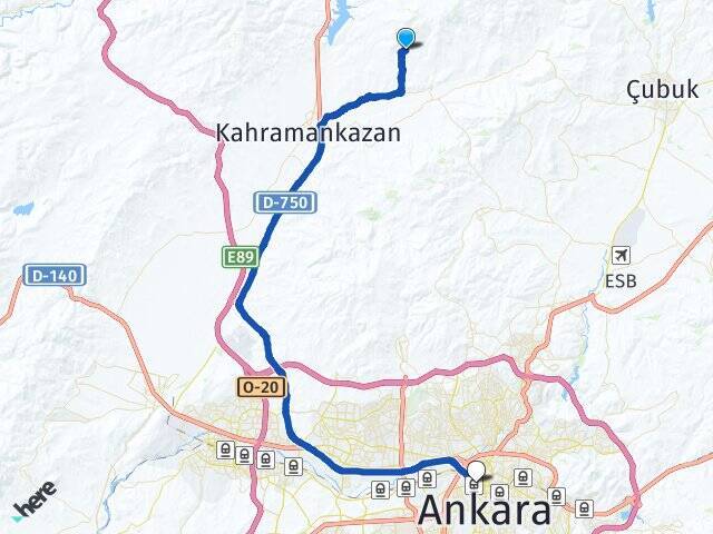 İnceğiz Ankara Tren Garı Arası Kaç Km - Yol Tarifi