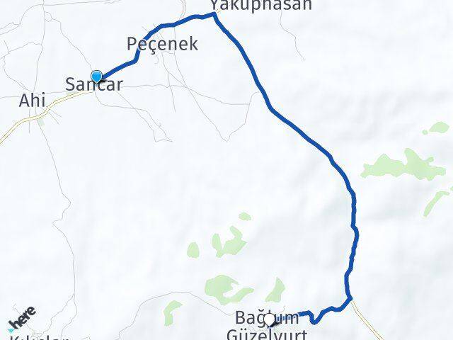 Sancar Bağlum Güzelyurt Arası Kaç Km - Yol Tarifi