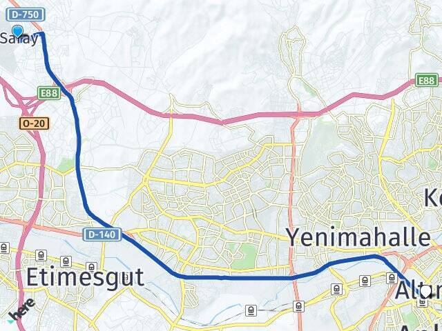 Saray Ankara Tren Garı Arası Kaç Km - Yol Tarifi