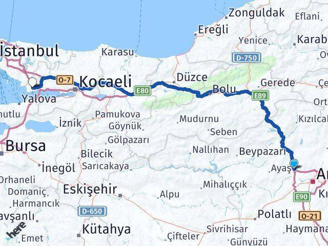 Saray Gebze Arası Kaç Km - Yol Tarifi