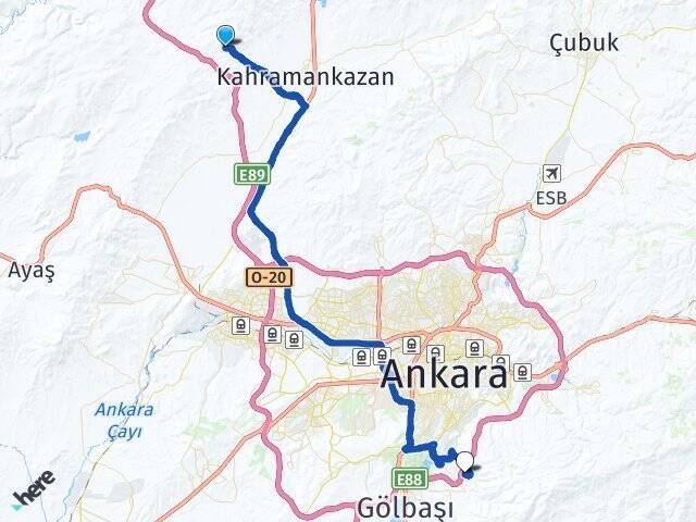 Sarılar Yıldırım Beyazıt Üniversitesi Arası Kaç Km - Yol Tarifi
