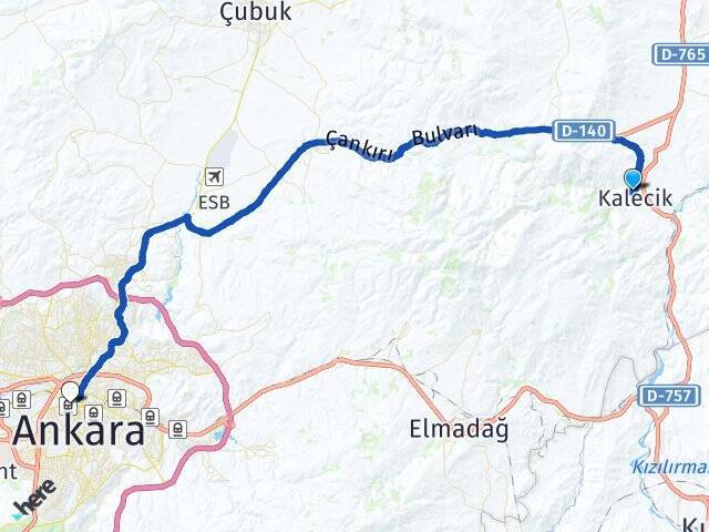 Ahiler Yenice Ankara Tren Garı Arası Kaç Km - Yol Tarifi