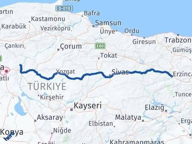 Kalecik Erzincan Arası Kaç Km - Yol Tarifi
