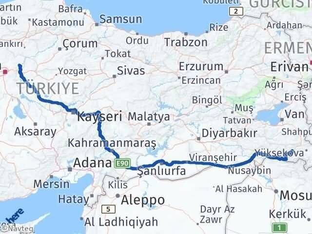 Ankara Kalecik Hakkari Arası Kaç Km - Yol Haritası