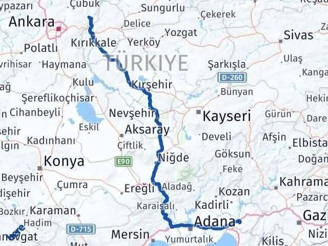 Ankara Kalecik Osmaniye Arası Kaç Km - Yol Haritası
