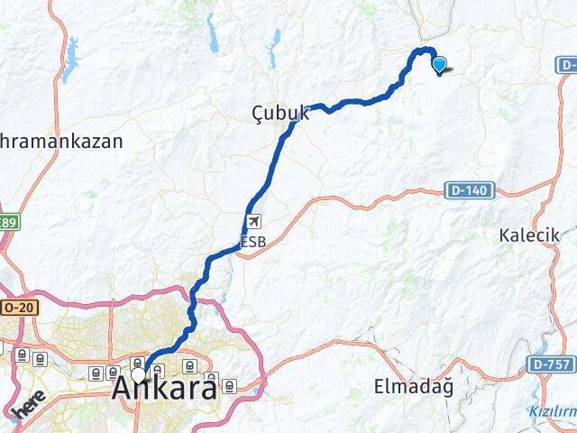 Tavşancık Ankara AŞTİ Otogarı Arası Kaç Km - Yol Tarifi
