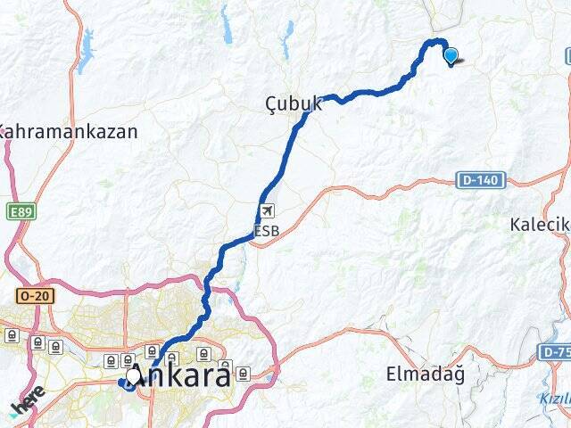 Tavşancık Orta Doğu Teknik Üniversitesi (ODTÜ) Arası Kaç Km - Yol Tarifi