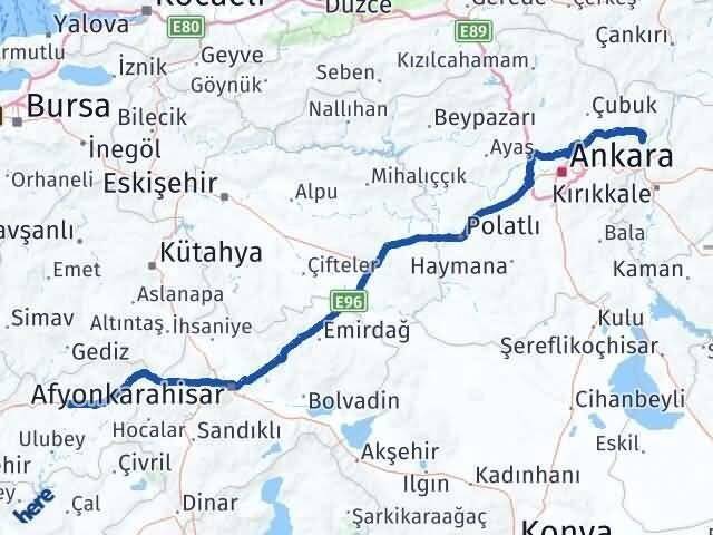 Ankara Kalecik Uşak Arası Kaç Km - Yol Haritası
