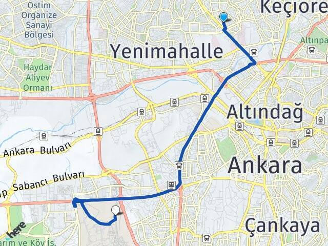 Aşağı Eğlence Orta Doğu Teknik Üniversitesi (ODTÜ) Arası Kaç Km - Yol Tarifi