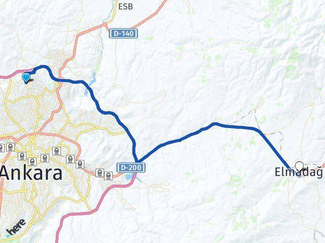 Ankara Keçiören Atapark Elmadağ Arası Kaç Km - Yol Haritası