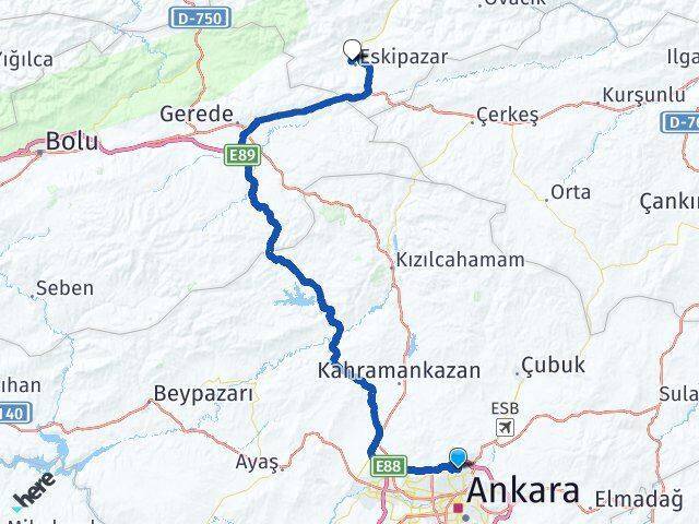 Atapark Eskipazar Arası Kaç Km - Yol Tarifi