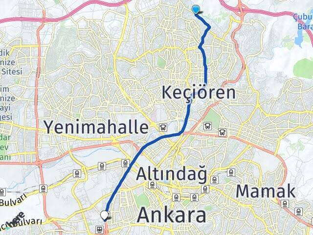 Bademlik Ankara AŞTİ Otogarı Arası Kaç Km - Yol Tarifi