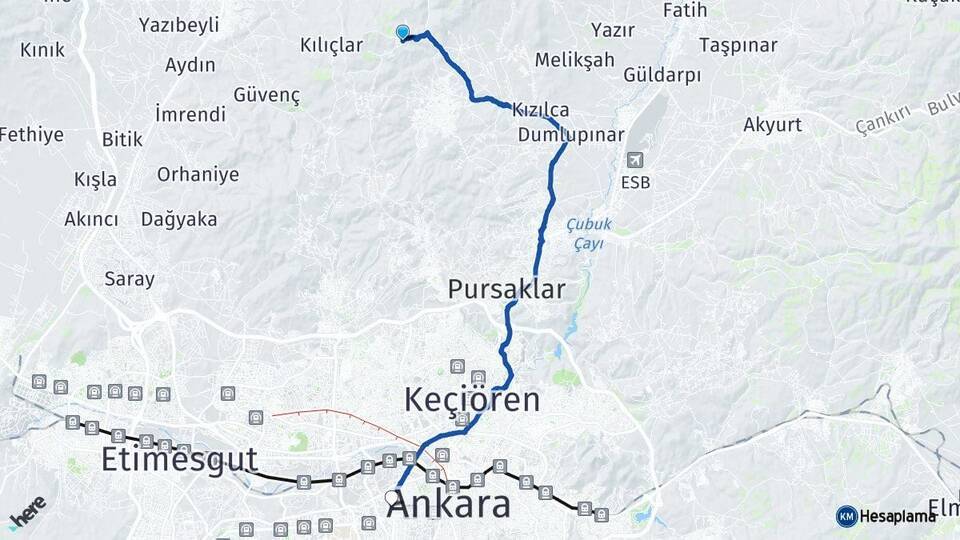 Bağlum Güzelyurt Ankara AŞTİ Otogarı Arası Kaç Km - Yol Tarifi