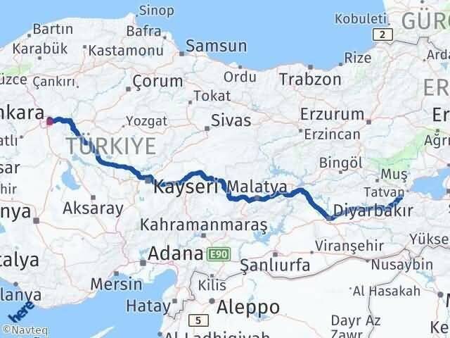Ankara Keçiören Bitlis Arası Kaç Km - Yol Haritası