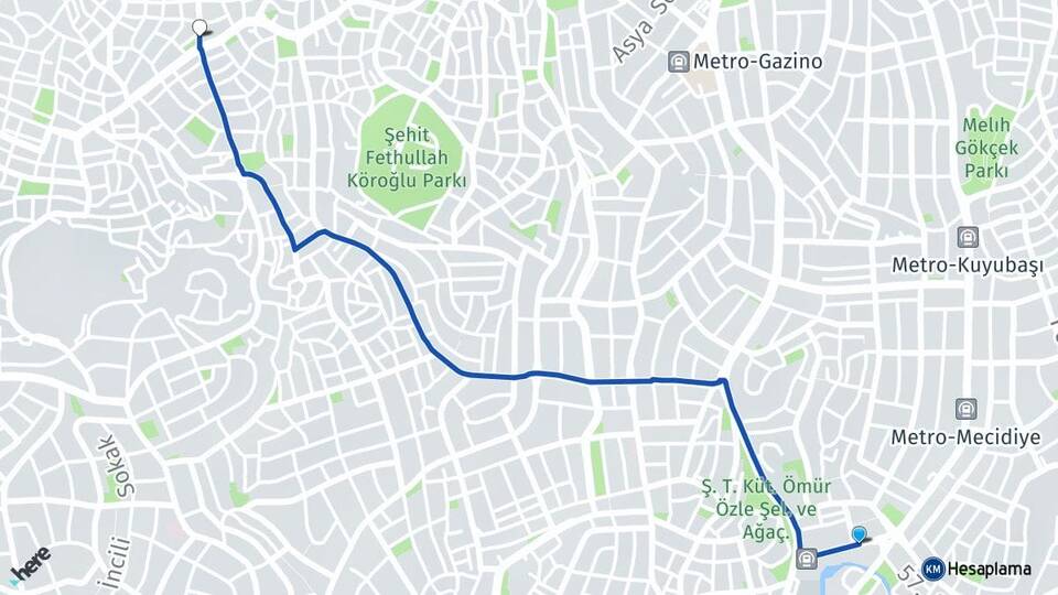 Ankara Keçiören Esertepe Keçiören Arası Kaç Km - Yol Haritası