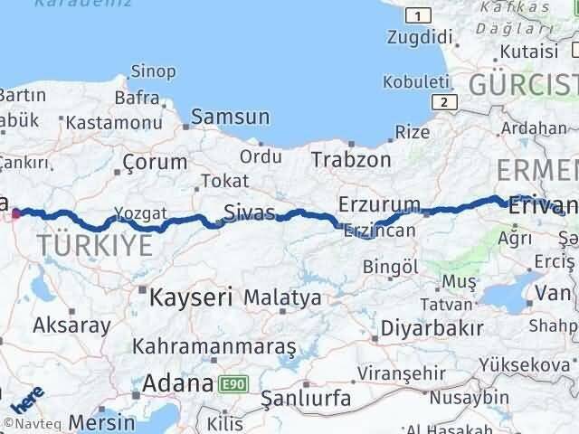 Ankara Keçiören Iğdır Arası Kaç Km - Yol Haritası