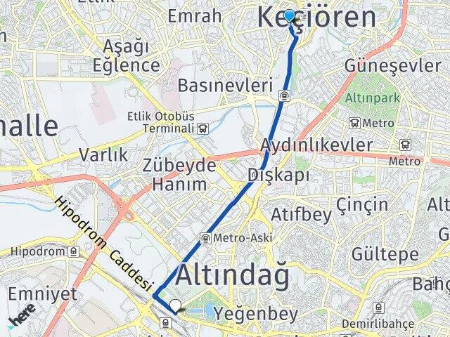 Kalaba Ankara Tren Garı Arası Kaç Km - Yol Tarifi